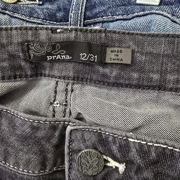 Women's Faded Black PrAna White Stitching Jeans 12/31 - Picture 11 of 11